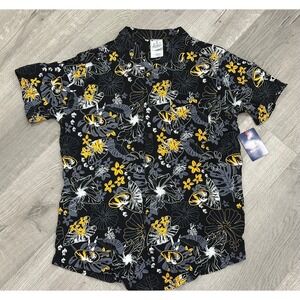 Men's button down short sleeve shirt with Mizzou Tiger print NWT